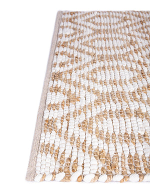White 1' 2 x 5' 1 Chindi Jute Table Runner