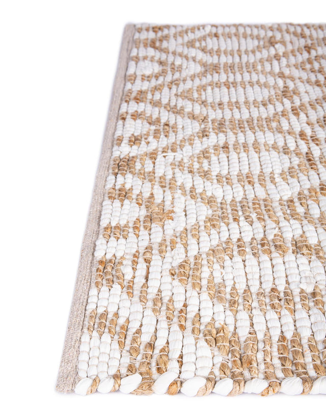 White 1' 2 x 5' 1 Chindi Jute Table Runner