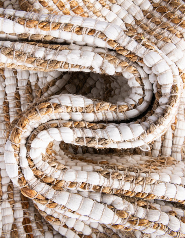 White 1' 2 x 5' 1 Chindi Jute Table Runner