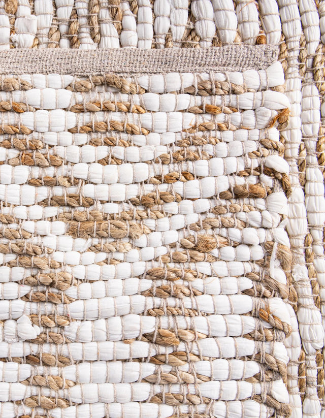 White 1' 2 x 5' 1 Chindi Jute Table Runner