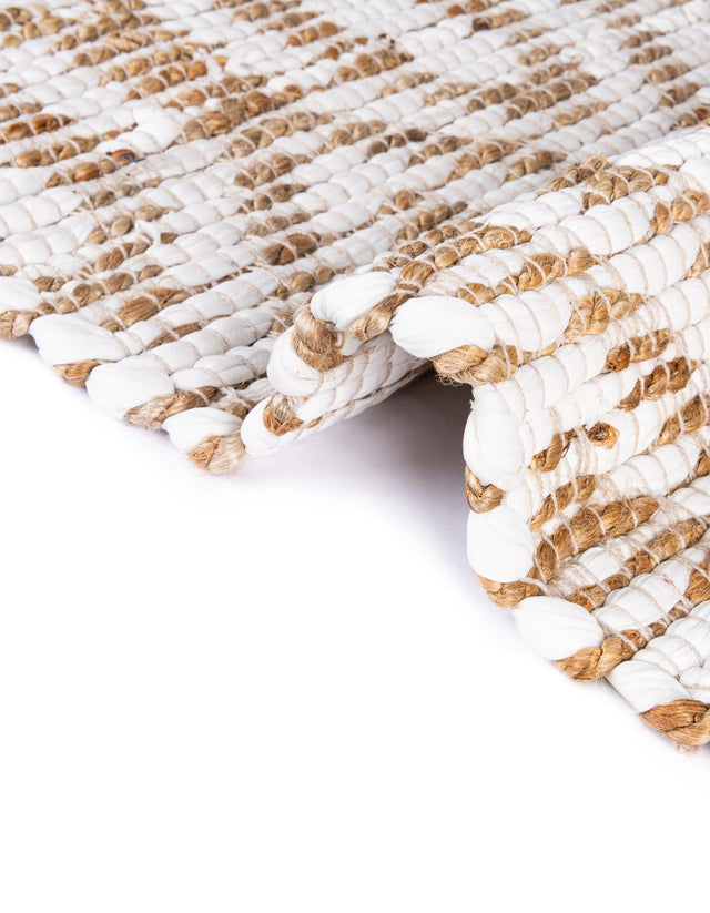 White 1' 2 x 10' Chindi Jute Table Runner