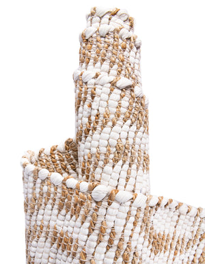 White 1' 2 x 10' Chindi Jute Table Runner