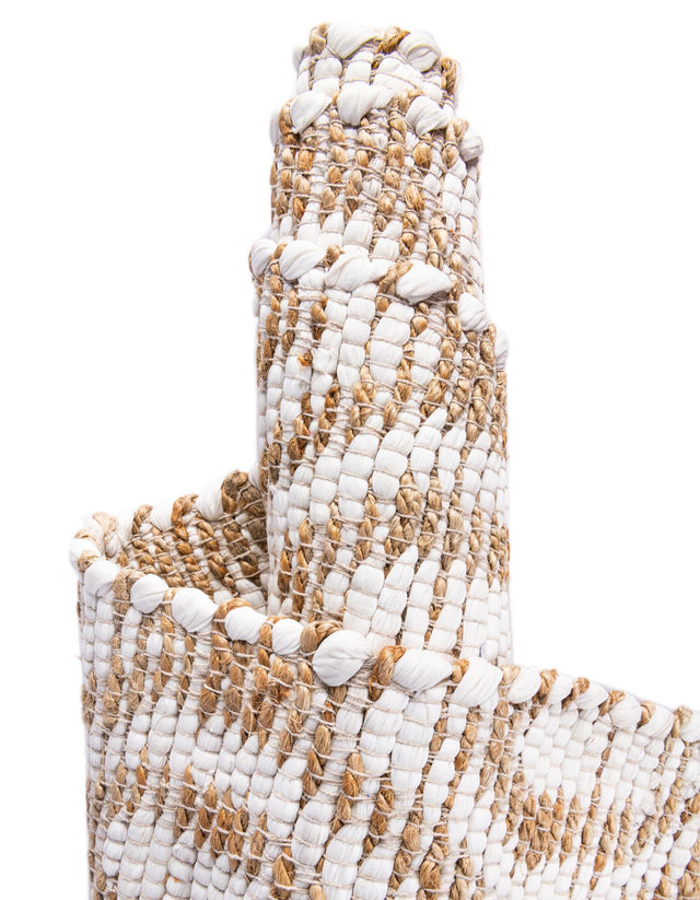 White 1' 2 x 10' Chindi Jute Table Runner