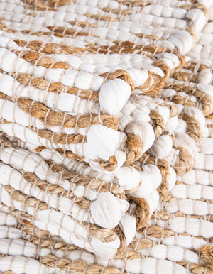 White 1' 2 x 10' Chindi Jute Table Runner