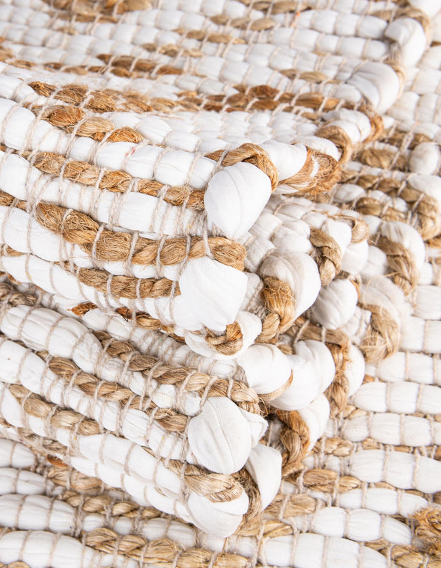 White 1' 2 x 10' Chindi Jute Table Runner