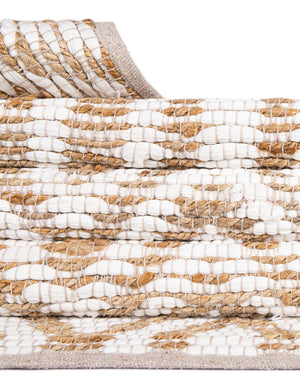 White 1' 2 x 10' Chindi Jute Table Runner