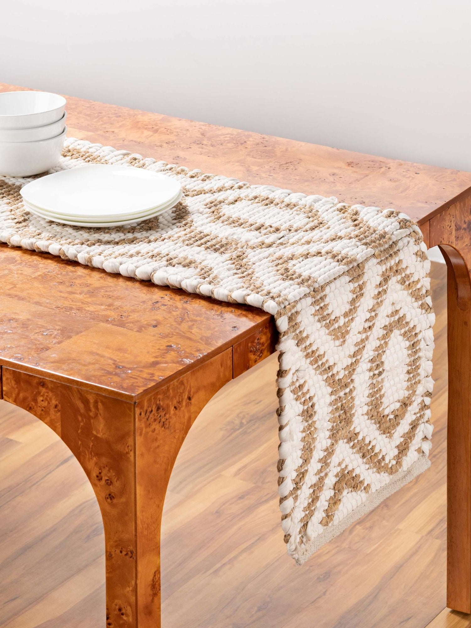 White 1' 2 x 6' 1 Chindi Jute Table Runner Area Rug Decorative Dining Room Kitchen All Natural Material Table Cover Interior Design Home Decor Carpet Mat for Sale at Rug Engine