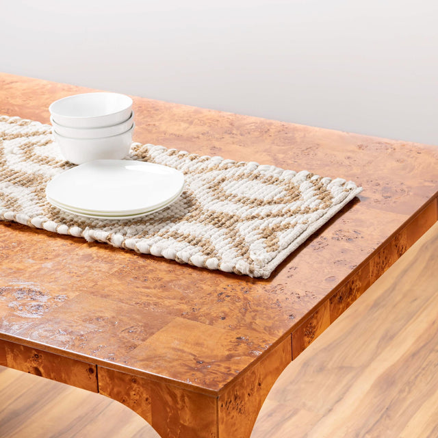 White 1' 2 x 6' 1 Chindi Jute Table Runner