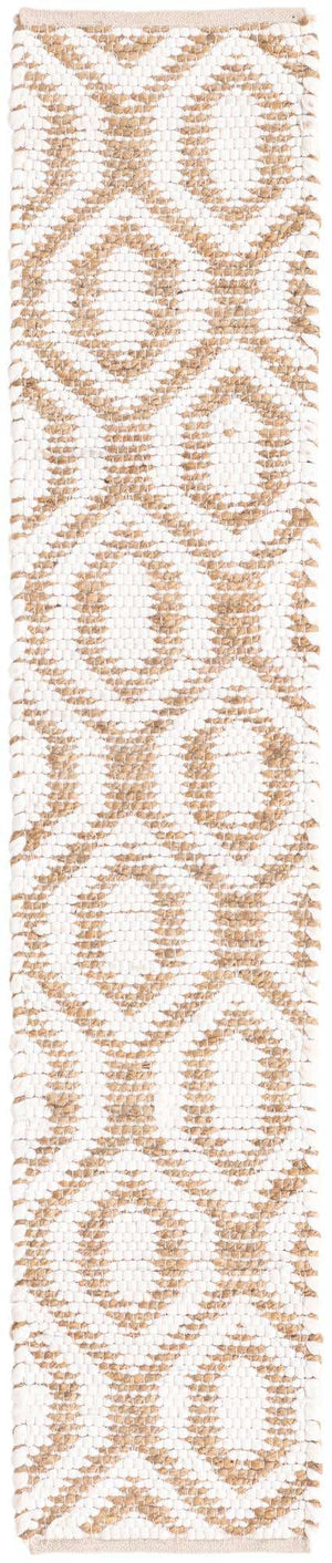 White 1' 2 x 6' 1 Chindi Jute Table Runner
