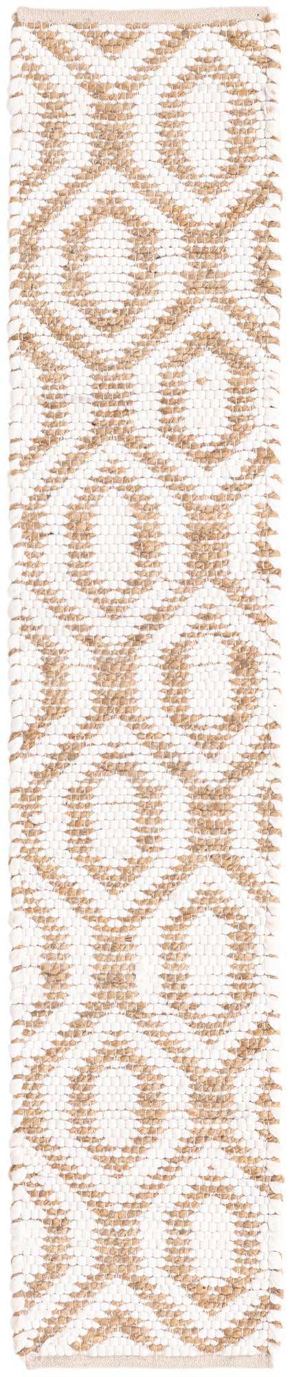 White 1' 2 x 6' 1 Chindi Jute Table Runner