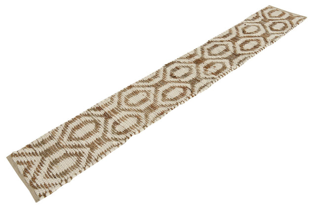 White 1' 2 x 8' Chindi Jute Table Runner