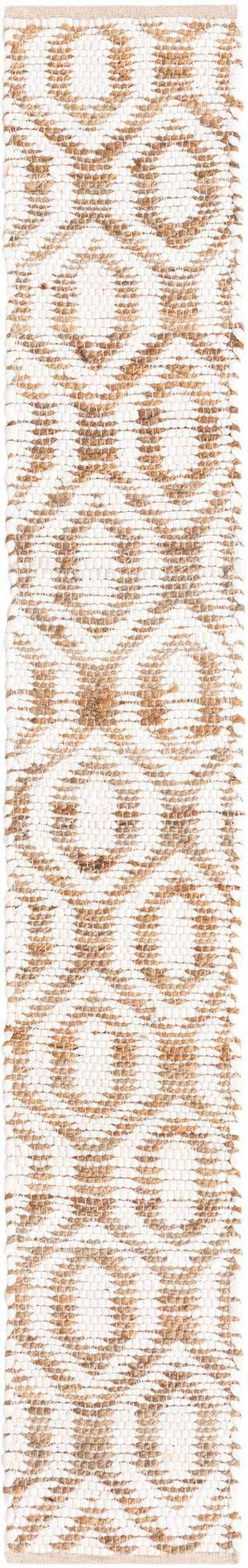 White 1' 2 x 8' Chindi Jute Table Runner