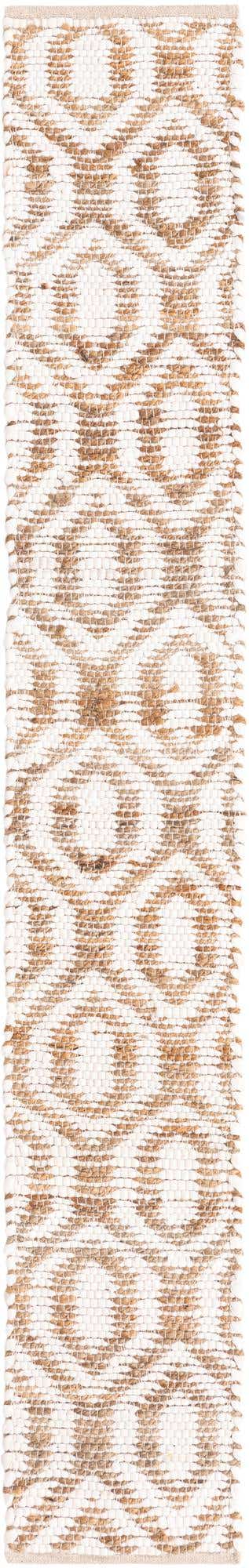 White 1' 2 x 8' Chindi Jute Table Runner