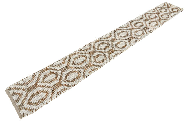 White 1' 2 x 10' Chindi Jute Table Runner