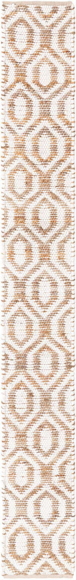 White 1' 2 x 10' Chindi Jute Table Runner