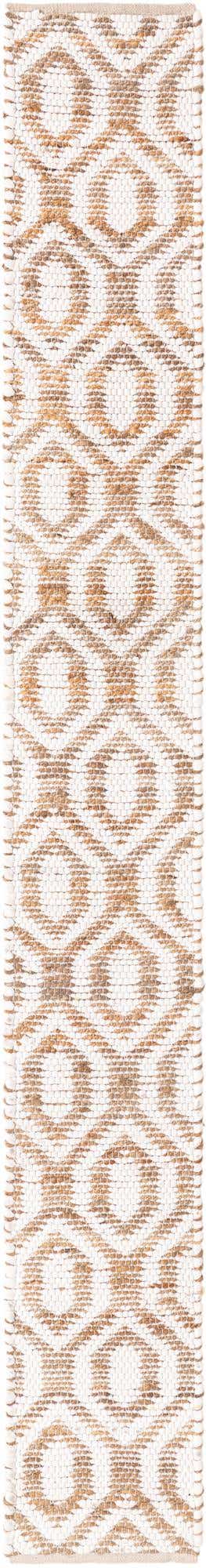 White 1' 2 x 10' Chindi Jute Table Runner