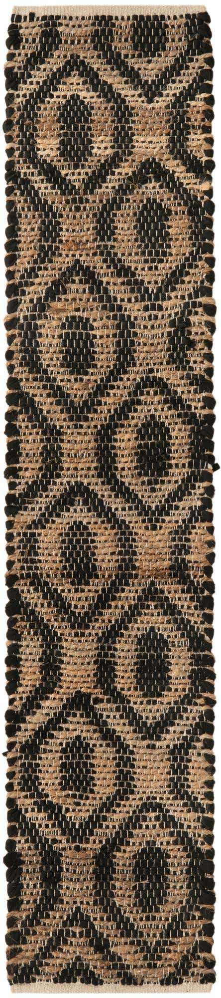 Black 1' 2 x 6' 1 Chindi Jute Table Runner