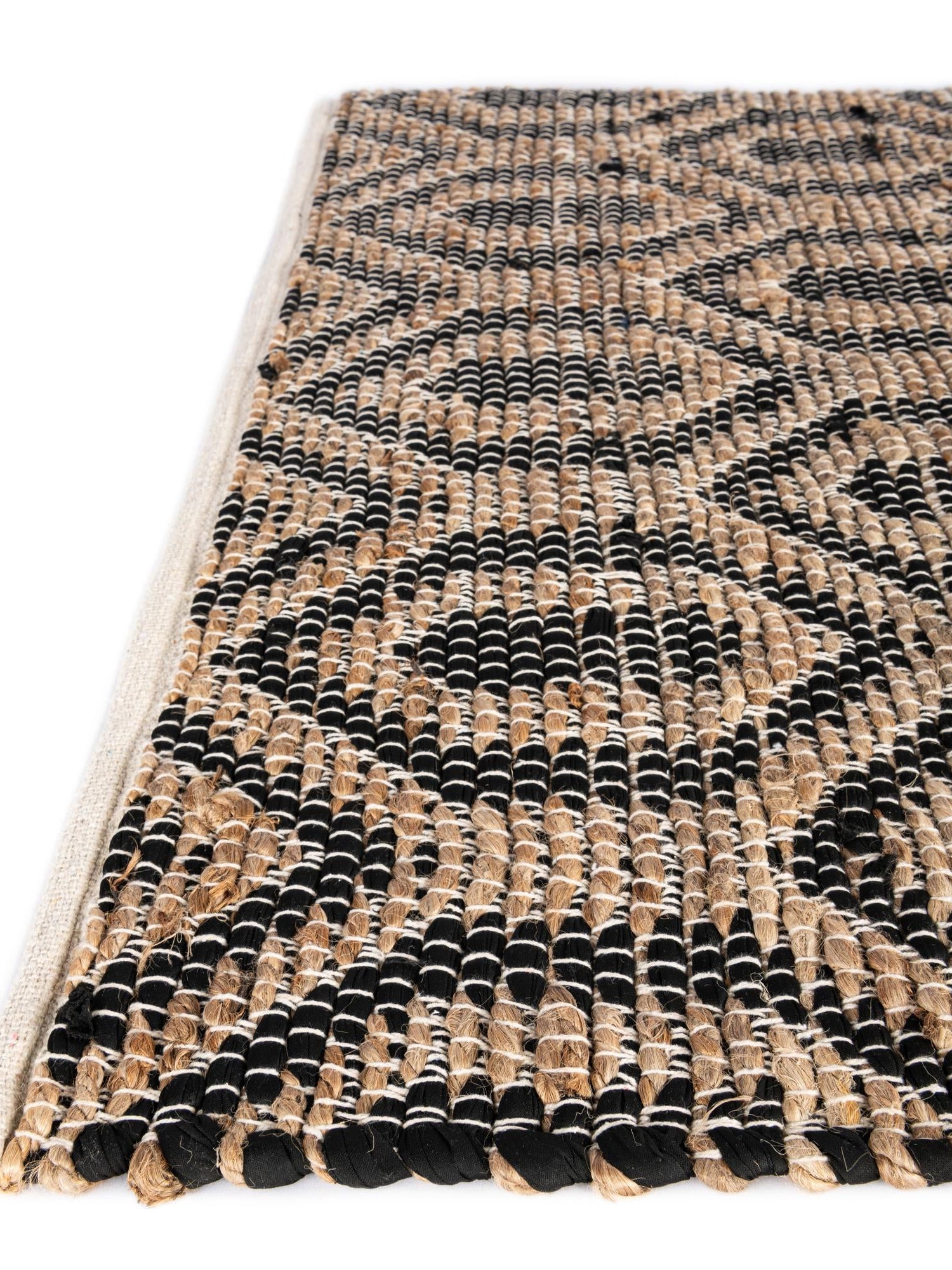 Black 1' 2 x 10' Chindi Jute Table Runner Area Rug Decorative Dining Room Kitchen All Natural Material Table Cover Interior Design Home Decor Carpet Mat for Sale at Rug Engine