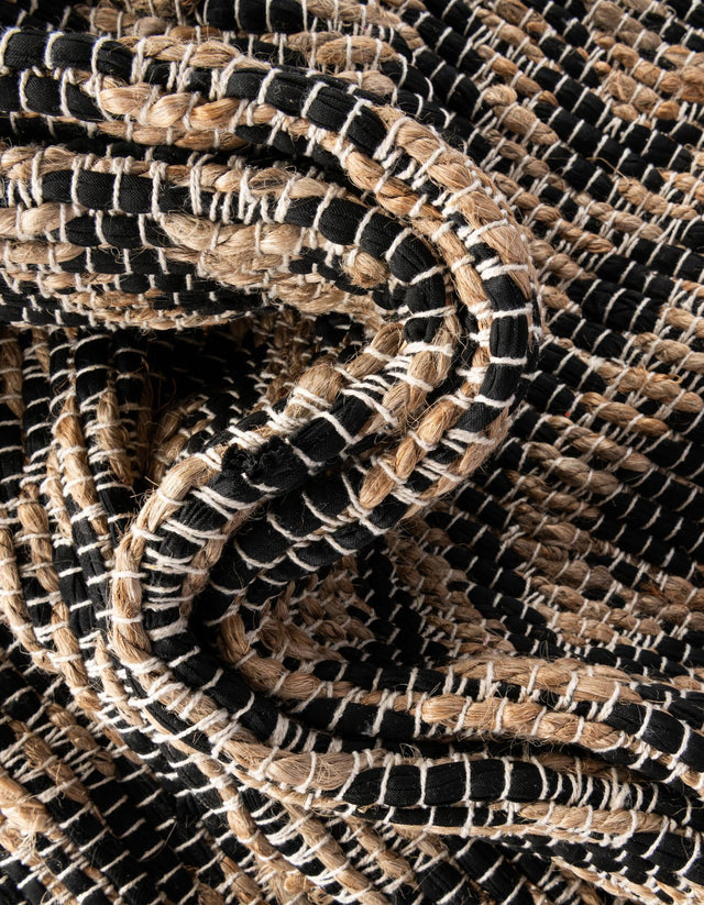 Black 1' 2 x 6' 1 Chindi Jute Table Runner