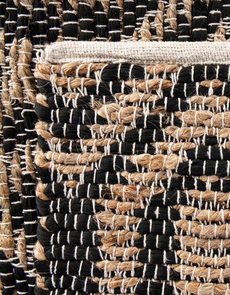 Black 1' 2 x 6' 1 Chindi Jute Table Runner Area Rug Decorative Dining Room Kitchen All Natural Material Table Cover Interior Design Home Decor Carpet Mat for Sale at Rug Engine