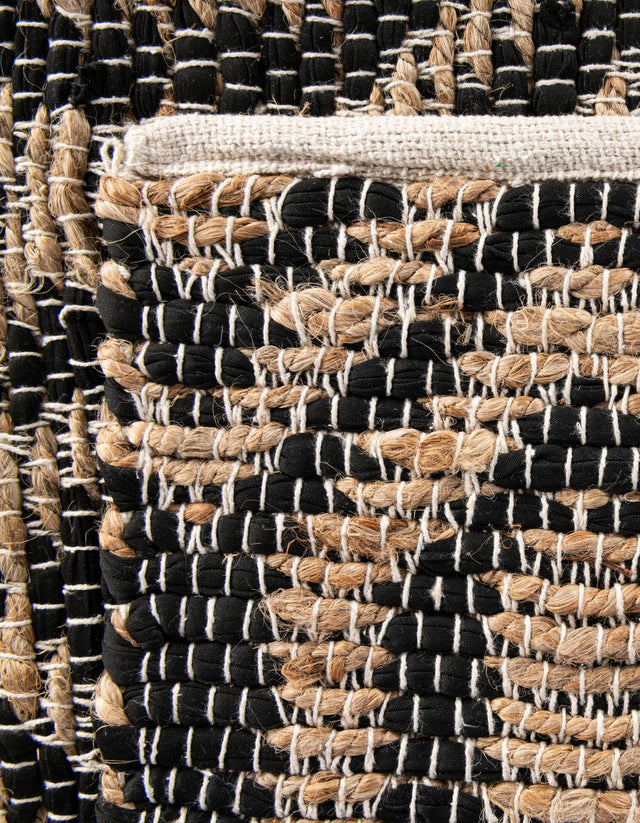 Black 1' 2 x 10' Chindi Jute Table Runner
