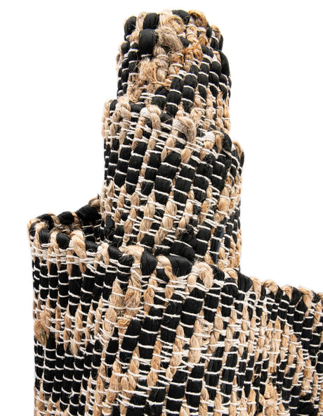 Black 1' 2 x 8' Chindi Jute Table Runner Area Rug Decorative Dining Room Kitchen All Natural Material Table Cover Interior Design Home Decor Carpet Mat for Sale at Rug Engine