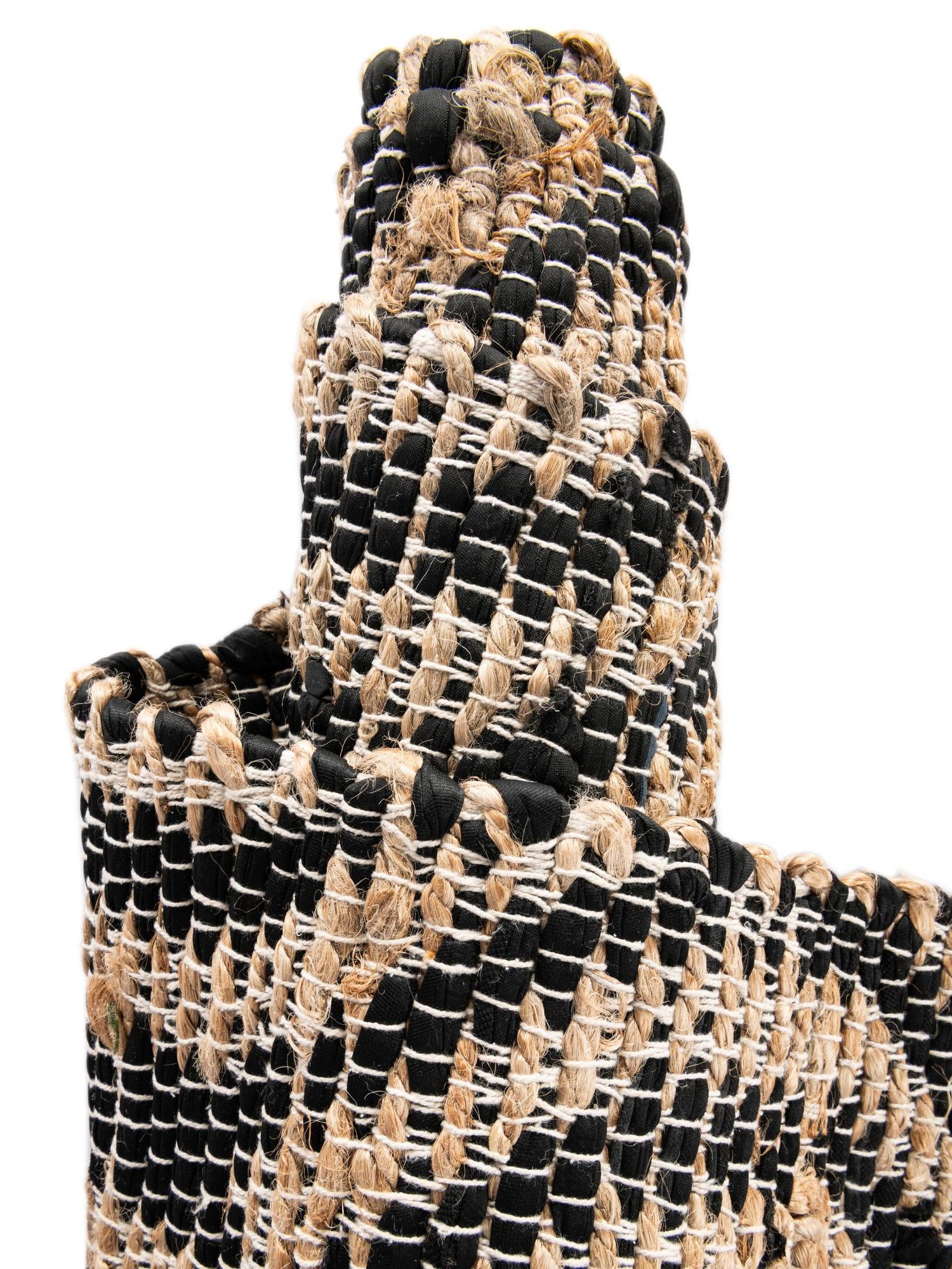 Black 1' 2 x 5' 1 Chindi Jute Table Runner Area Rug Decorative Dining Room Kitchen All Natural Material Table Cover Interior Design Home Decor Carpet Mat for Sale at Rug Engine