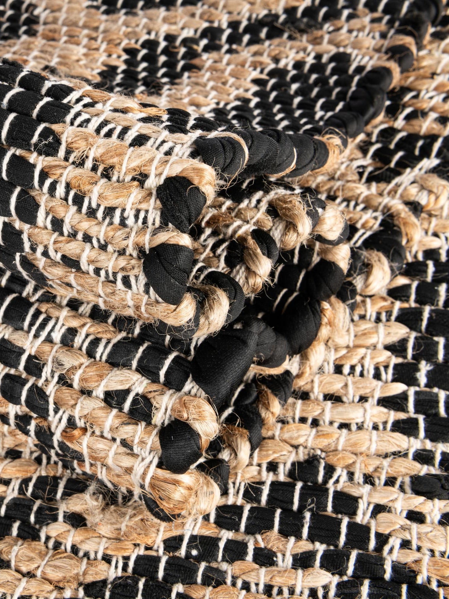 Black 1' 2 x 6' 1 Chindi Jute Table Runner Area Rug Decorative Dining Room Kitchen All Natural Material Table Cover Interior Design Home Decor Carpet Mat for Sale at Rug Engine