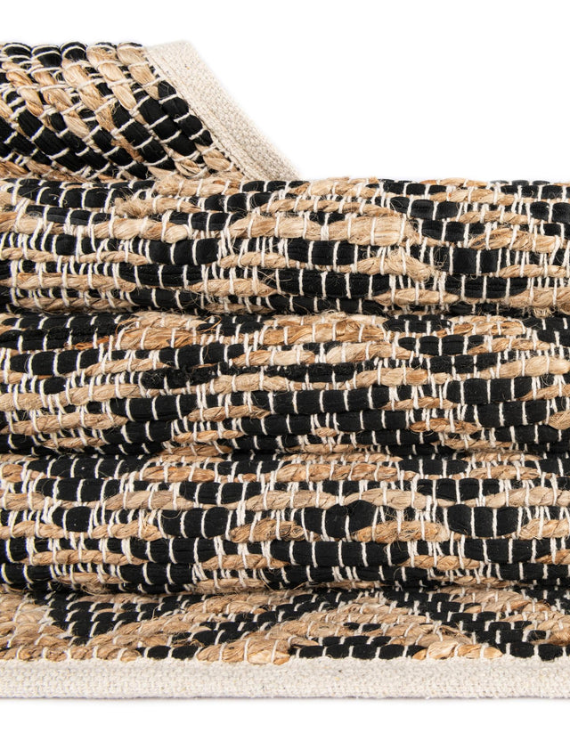 Black 1' 2 x 10' Chindi Jute Table Runner