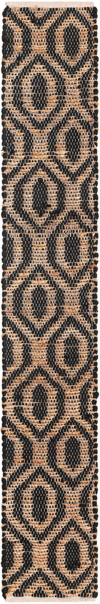 Black 1' 2 x 8' Chindi Jute Table Runner