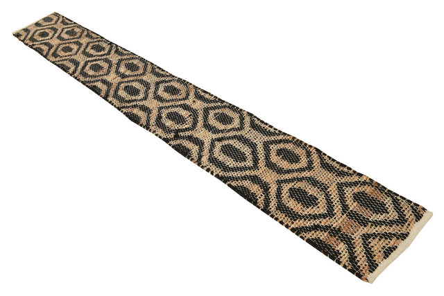 Black 1' 2 x 10' Chindi Jute Table Runner