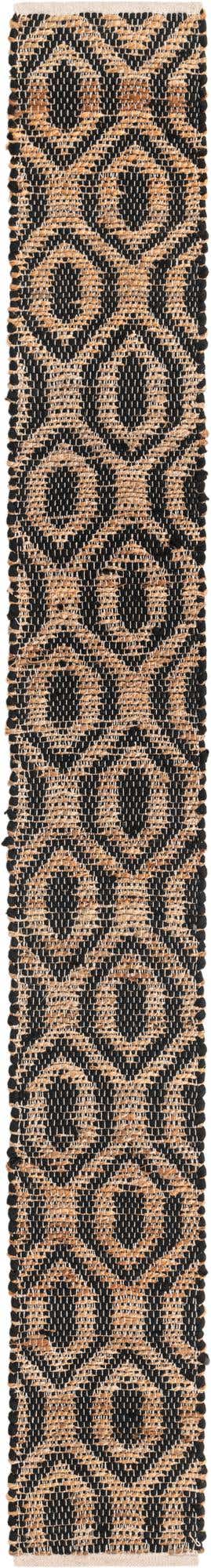 Black 1' 2 x 10' Chindi Jute Table Runner