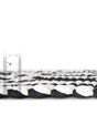 Black and White 2' 2 x 4' Chindi Jute Semicircle Hearth Rug