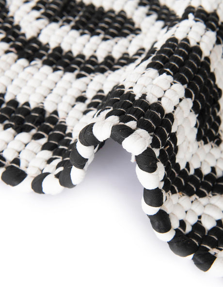 Black and White 2' 2 x 3' 7 Chindi Jute Hearth Half-Round Semicircle Area Rug Interior Design Home Decor Carpet Mat for Sale at Rug Engine