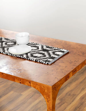 Black and White 1' 2 x 10' Chindi Jute Table Runner