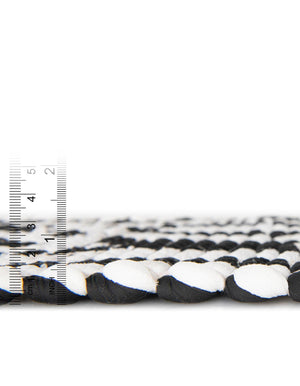 Black and White 1' 2 x 10' Chindi Jute Table Runner