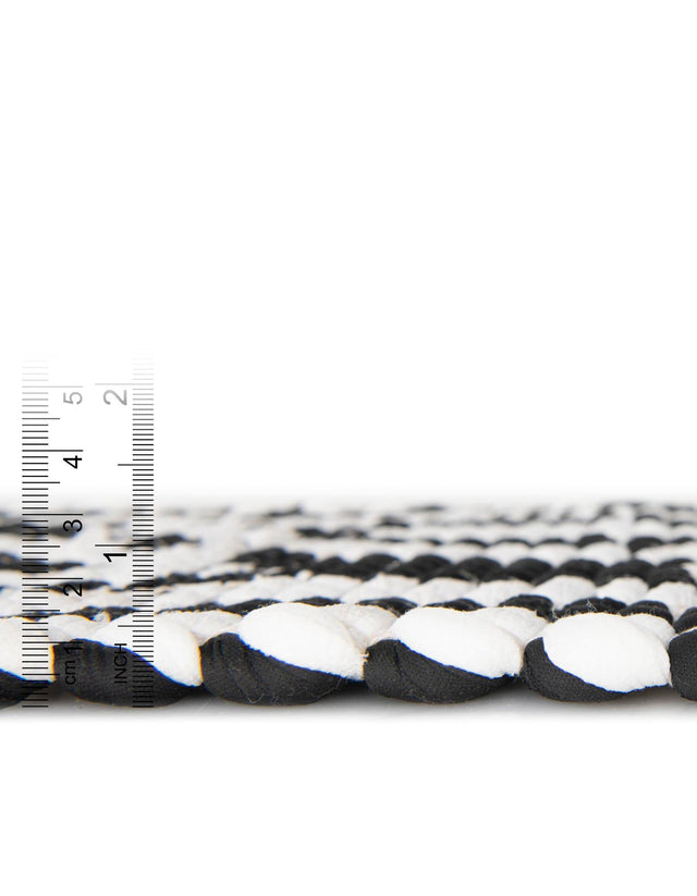 Black and White 1' 2 x 10' Chindi Jute Table Runner