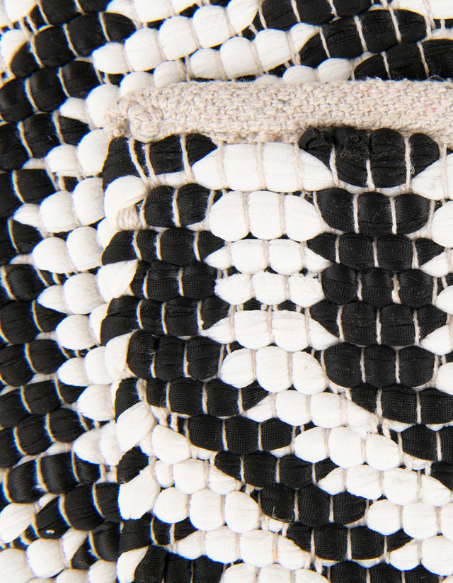 Black and White 1' 2 x 6' 1 Chindi Jute Table Runner
