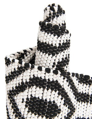 Black and White 1' 2 x 6' 1 Chindi Jute Table Runner