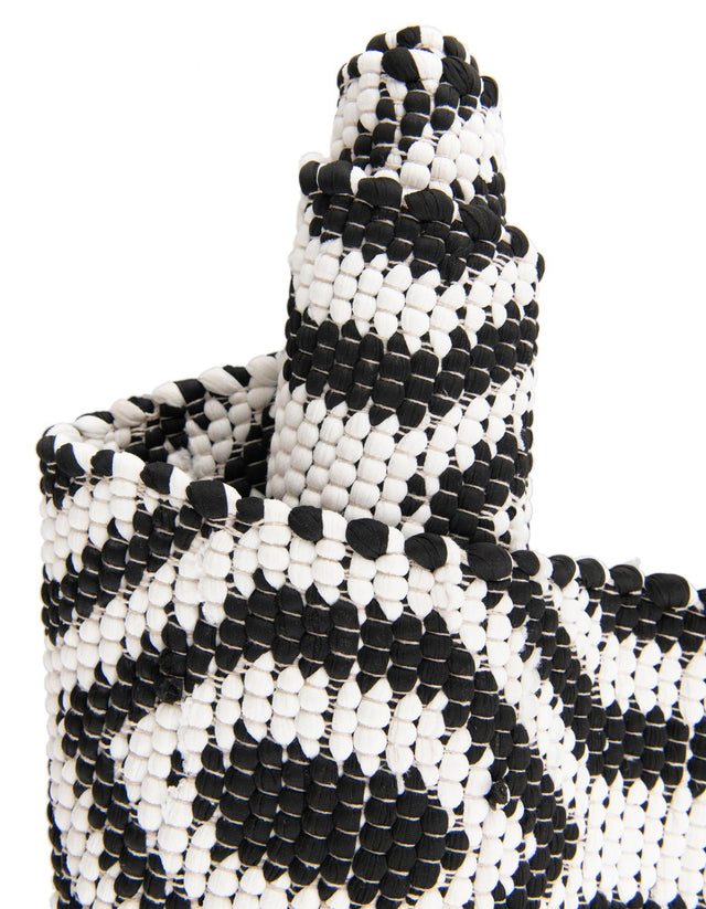 Black and White 1' 2 x 6' 1 Chindi Jute Table Runner