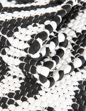 Black and White 1' 2 x 6' 1 Chindi Jute Table Runner