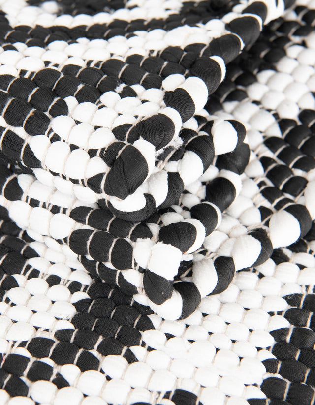 Black and White 1' 2 x 6' 1 Chindi Jute Table Runner