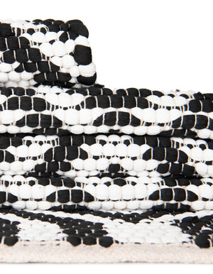Black and White 1' 2 x 6' 1 Chindi Jute Table Runner