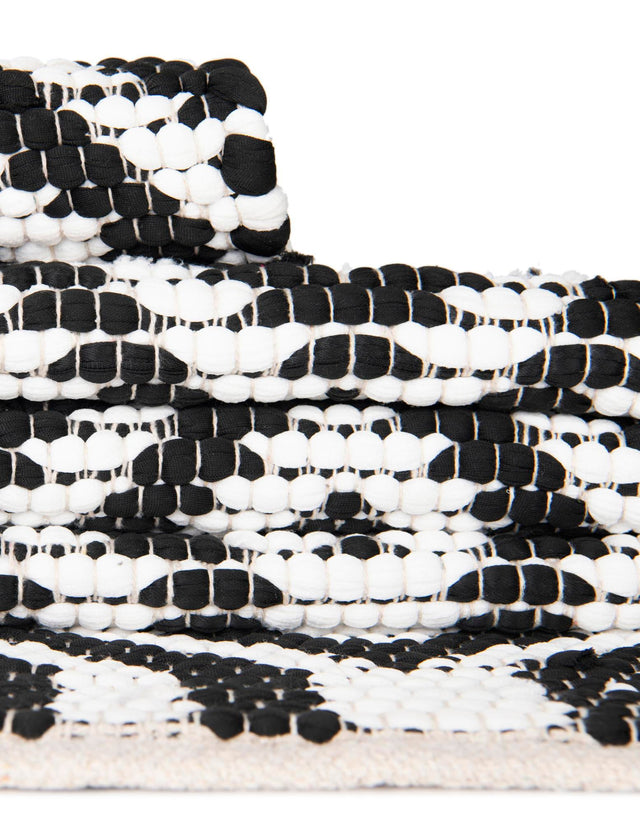 Black and White 1' 2 x 6' 1 Chindi Jute Table Runner