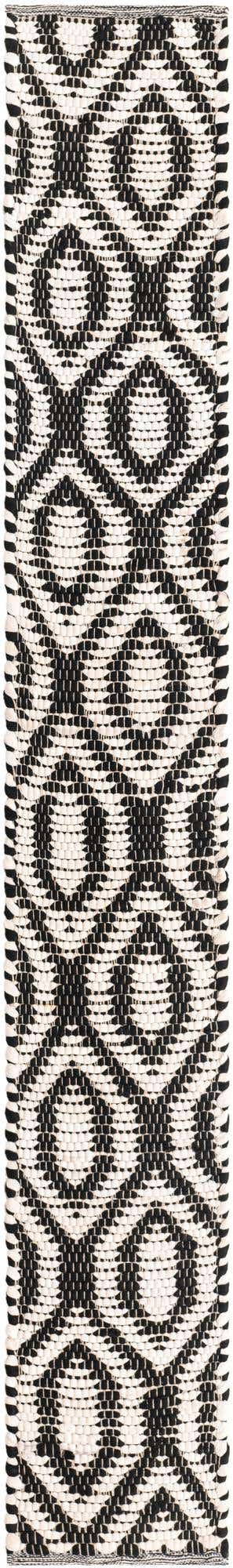 Black and White 1' 2 x 8' Chindi Jute Table Runner