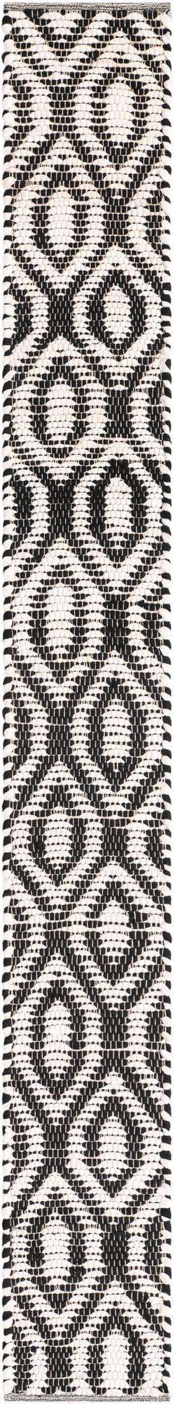 Black and White 1' 2 x 10' Chindi Jute Table Runner