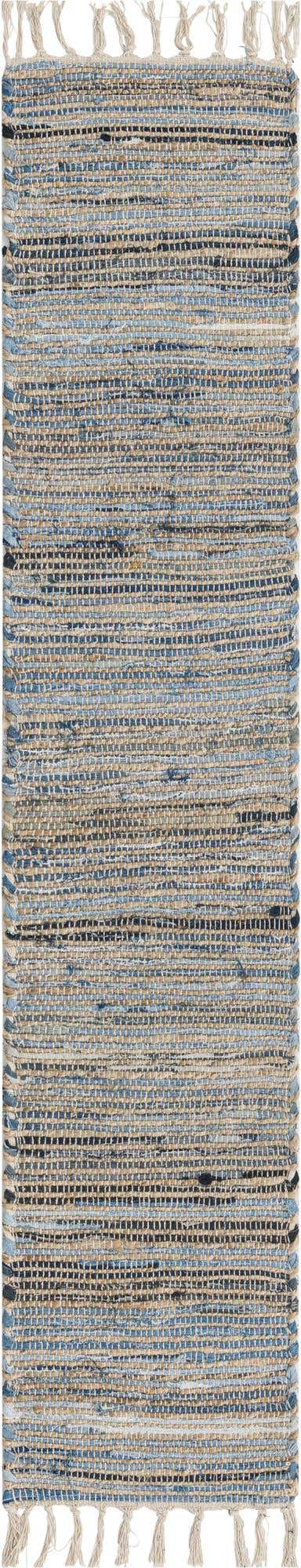 Blue 1' 2 x 6' 1 Chindi Jute Table Runner