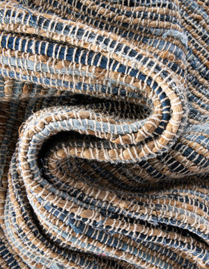 Blue 1' 2 x 4' 1 Chindi Jute Table Runner