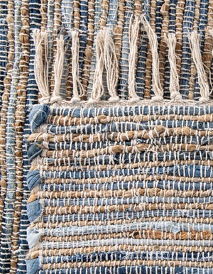 Blue 1' 2 x 5' 1 Chindi Jute Table Runner