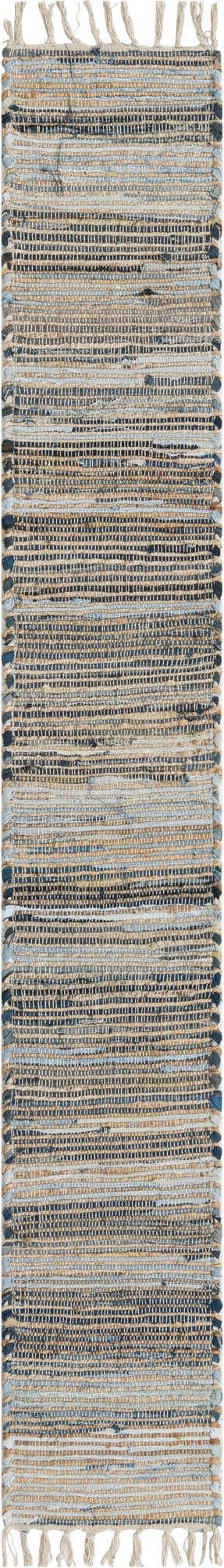 Blue 1' 2 x 8' Chindi Jute Table Runner